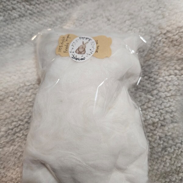 1 ounce WHITE English angora wool