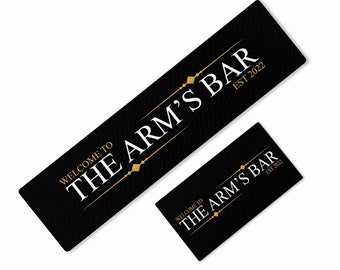 Personalised Any Text Beer Mat Label Bar Runner Ideal Home Pub Café Occasion 593