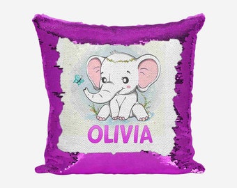 sequin elephant pillow