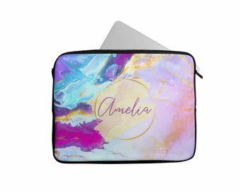 marble effect laptop case