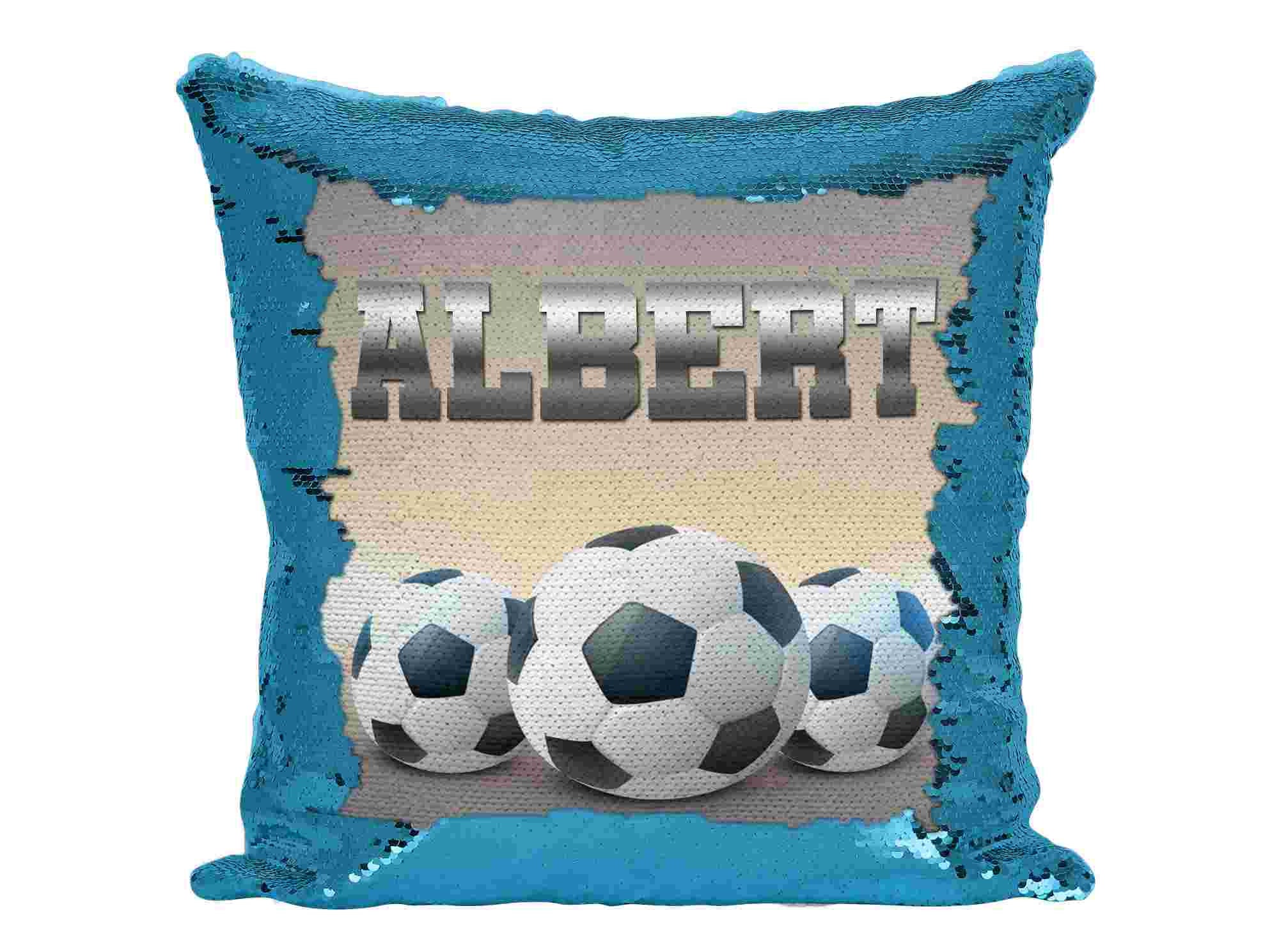 Personalised Football Design Any Name Magic Reveal Blue Sequin Cushion Cover 4 Personalised Football Design Any Name Magic Reveal Blue Sequin Cushion Cover 4