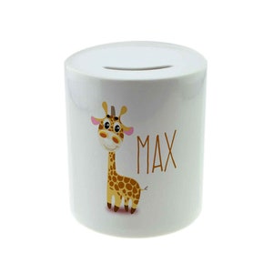 Personalised Any Name Giraffe Savings Children Money Box Printed Gift 11