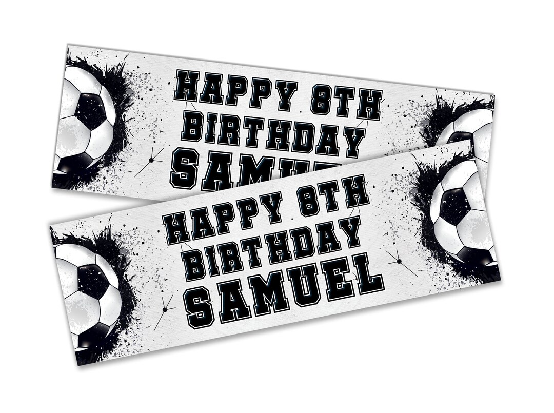 Dailygifts Personalised Birthday Banner – Football Theme – Kids Party Decoration – 6ft