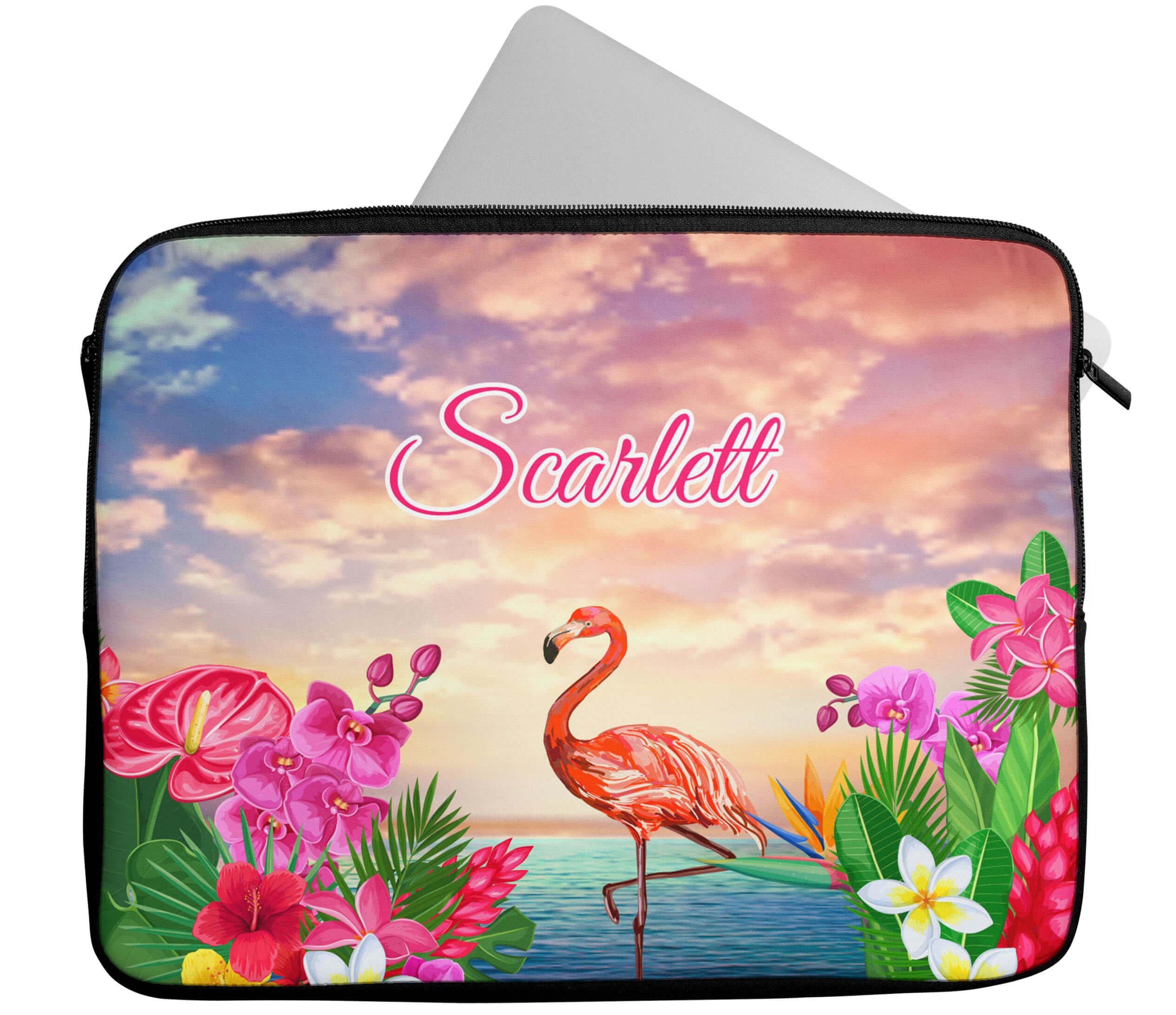 Flamingo Computer Case Personalised Any Name Flamingo Design Laptop Case Sleeve Tablet Bag ...