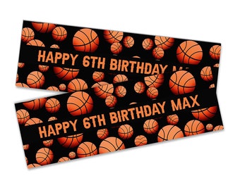 x2 Personalised Birthday Banner Basketball Design Children Kids Party Decoration 40
