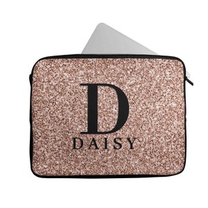 Personalised Any Name Glitter Design Laptop Case Sleeve Tablet Bag Chromebook 1203