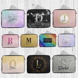 Personalised Any Name Glitter Design Laptop Case Sleeve Tablet Bag Chromebook 72