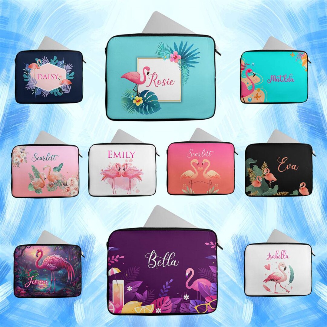 Flamingo Computer Case Personalised Any Name Flamingo Design Laptop Case Sleeve Tablet Bag ...