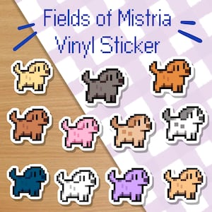Fields of Mistria Pet Dog Sticker: Waterproof Matte Vinyl Decal