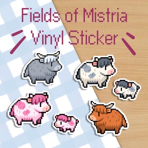 Fields of Mistria Cow Sticker: Waterproof Vinyl Decal