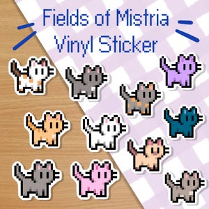 Fields of Mistria Cat Sticker: Waterproof Matte Vinyl Laptop Decal