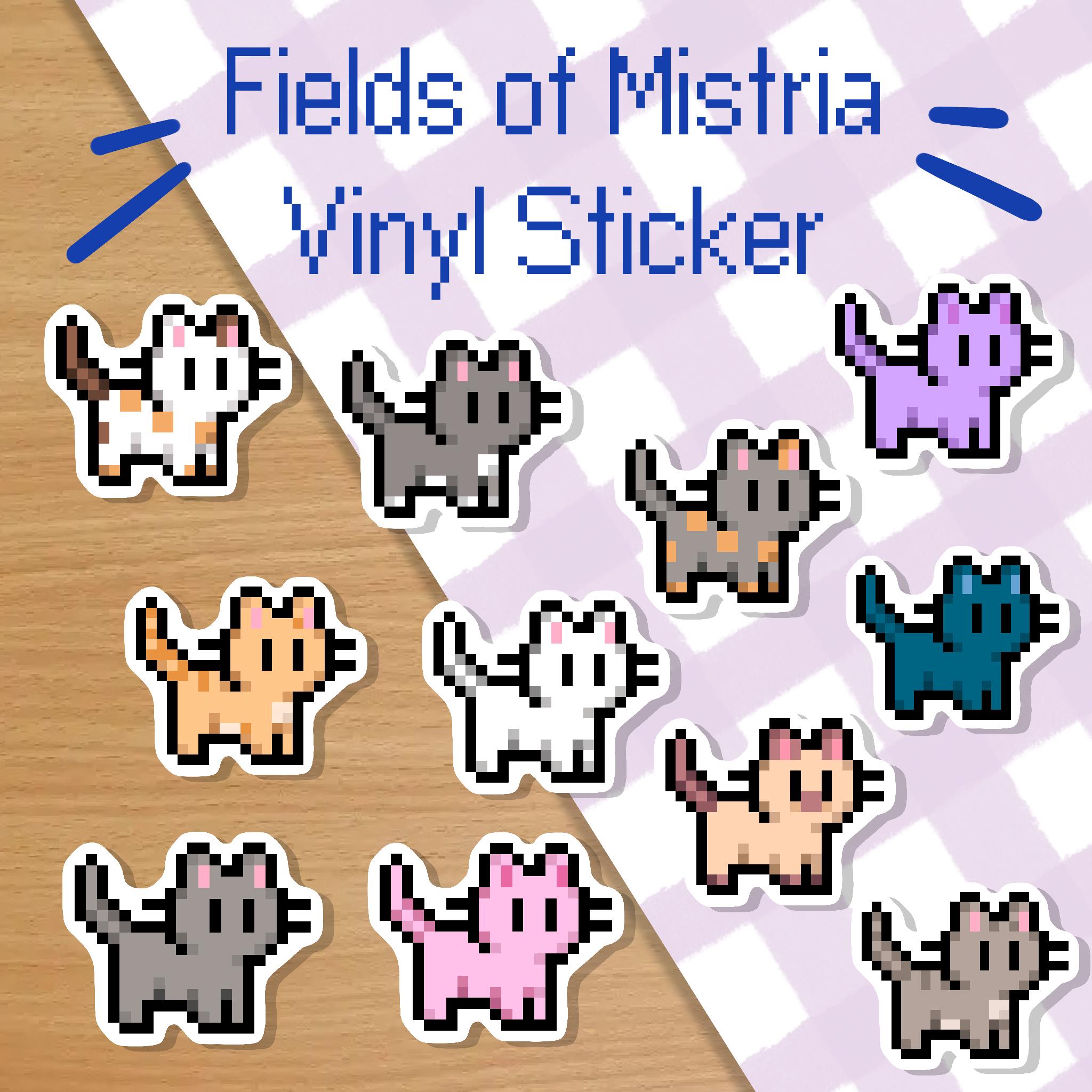 Fields of Mistria Pet Cat Sticker | Waterproof | Matte vinyl sticker | Laptop Decal | Notebook Sticker | Scrapbooking | Bullet Journal
