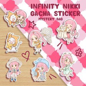 Infinity Nikki Gacha Stickers: Mystery Lucky Bag, Waterproof Vinyl Decals