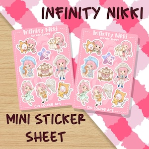 Infinity Nikki + Momo Sticker Sheet | Waterproof | Matte vinyl sticker | Laptop Decal | Notebook Sticker | Bullet Journal