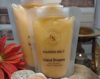 Wax Melt for wax warmers, Squeeze Wax Melt, Aromatherapy wax melt - Soy wax melts - Island Dreams