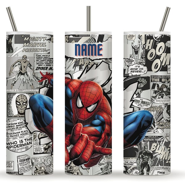 Spiderman Tumbler Custom Name | 20oz | superheroe | spiderman gift | spiderman fan | spiderman birthday | comics | Hombre araña | Marvel