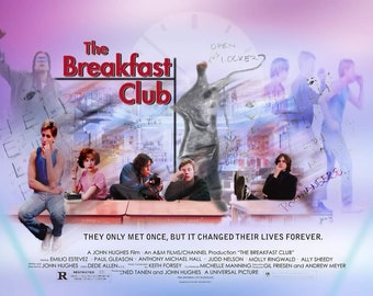 The Breakfast Club - Original Photoshop design. A3 Limited edition, Retro Poster.