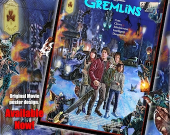 GREMLINS. Original design. A3 Limited edition, Retro Poster.