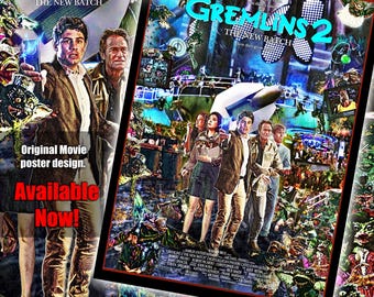 GREMLINS 2 - The New Batch. 1990. Original design. A3 Size, Limited edition, Retro Poster.