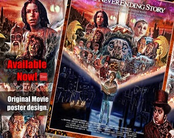 The Neverending Story (1984) - Original design. A3 Limited edition, Retro Poster.