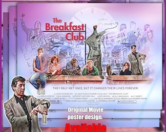 The Breakfast Club - Original Art design. A3 Limited edition, Retro Poster.