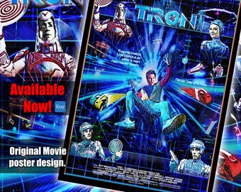 TRON (1982) - Original design. A3 Limited edition, Retro Poster.