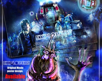 Explorers Movie 1985 - Original design. A3 Limited edition, Retro Poster.