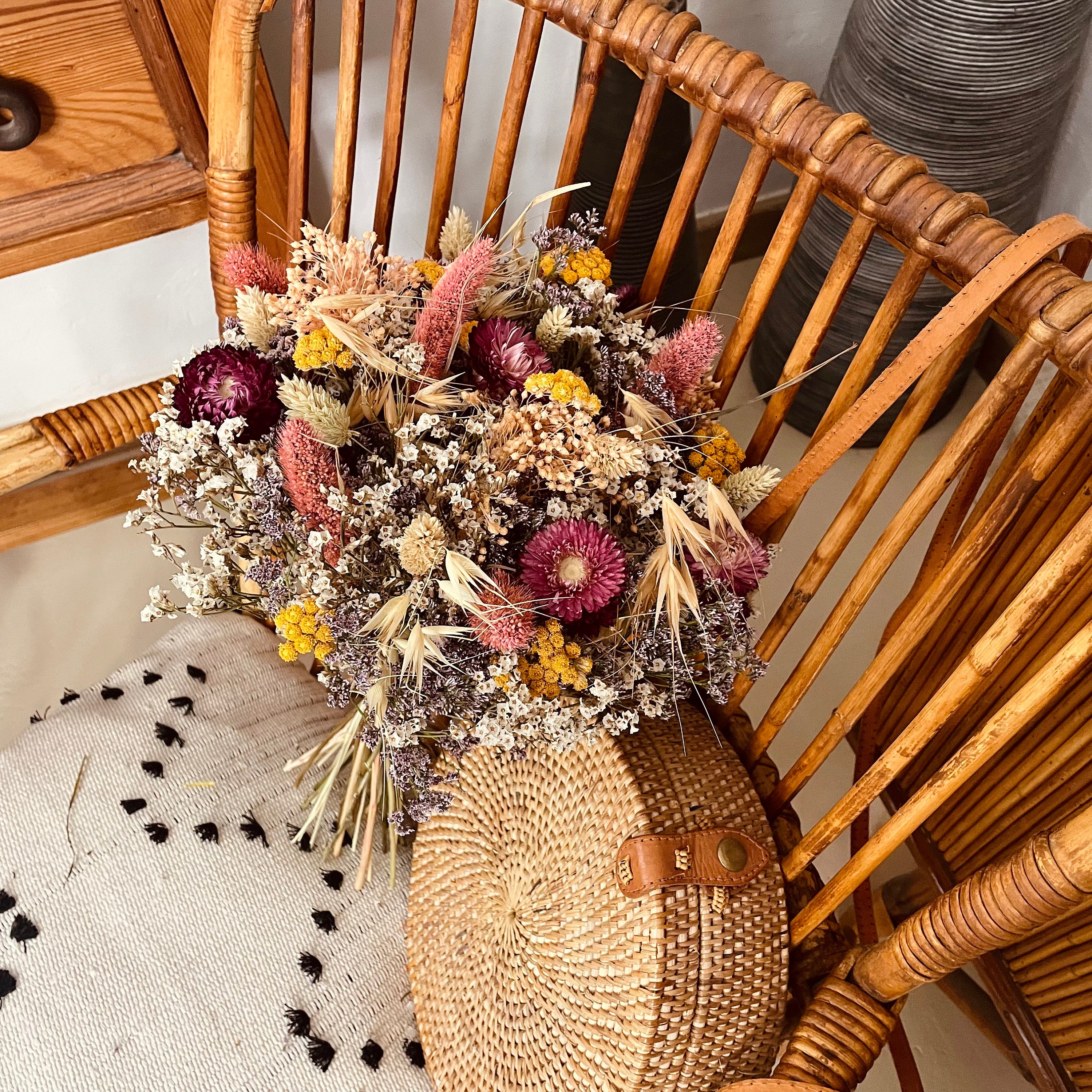 Bouquet de Fleurs Séchées Pastels ou Décoration Florale Persei