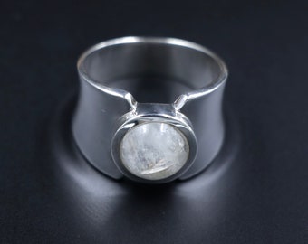 Rainbow Moonstone Ring 925 Sterling Silver Rings For Women Handmade White Gemstone Ring Engagement 925 Silver Ring Christmas Gift For Her