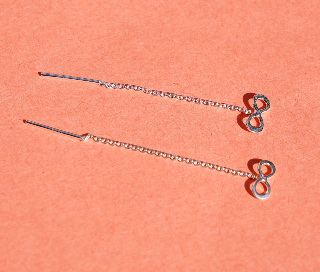 Genuine 925 Sterling Silver Pull Through Chain Earring Threaders