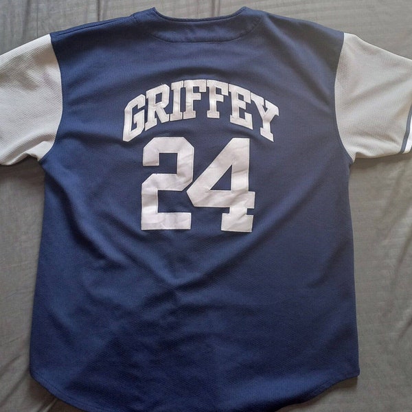 Ken Griffey Jr 90s STARTER Seattle Mariners The Kid navy jersey 2XL MLB vtg