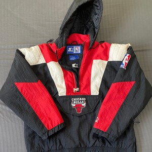 Vintage Chicago Bulls Starter Jacket 90s NBA Half Zip XL