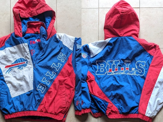 Buffalo Bills 90s PRO Player puffer jacket 1/2 zi… - image 1