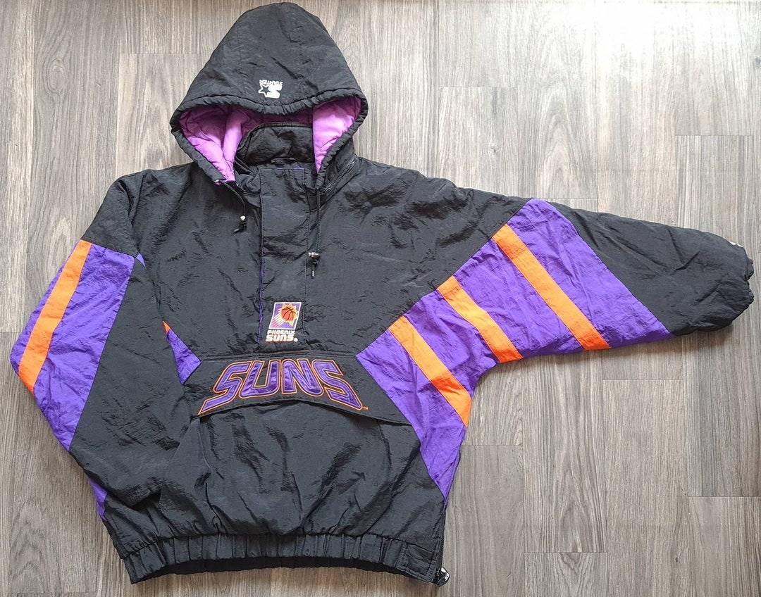 Phoenix Suns 90s STARTER Jacket Puffer 2XL Black Orange NBA Etsy