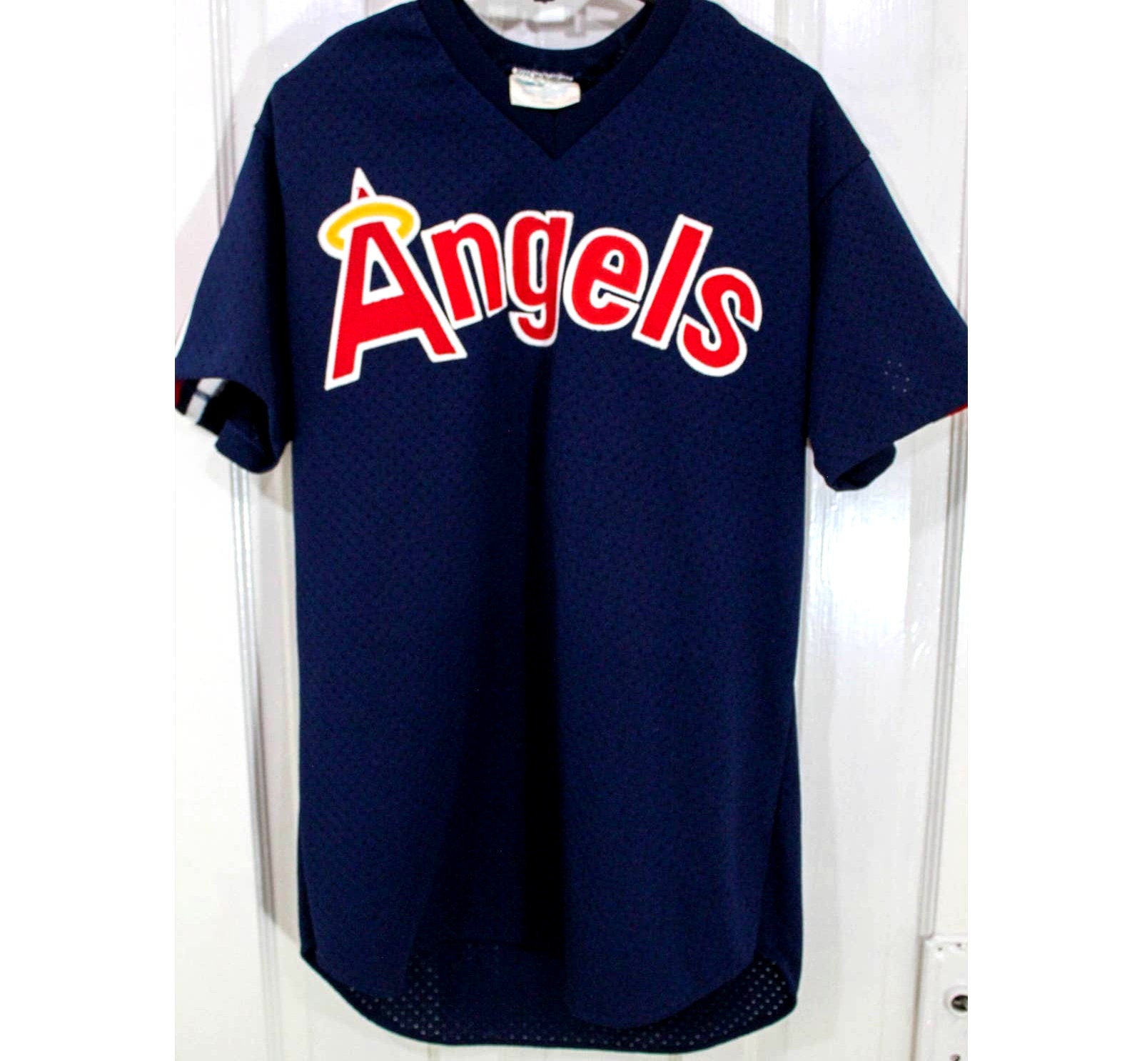 1991 California Angels All Over Print Trench MLB T Shirt Size Large – Rare  VNTG