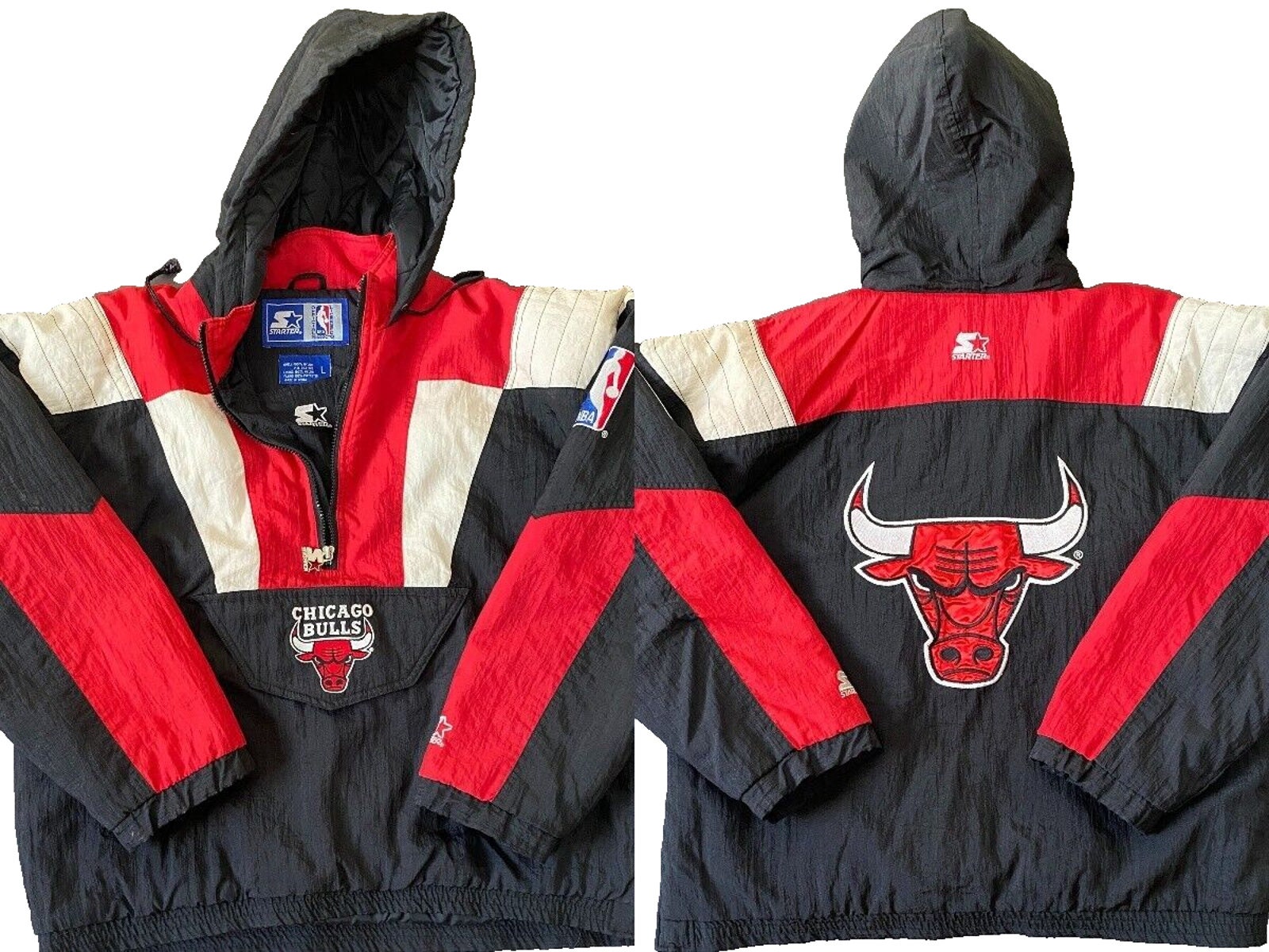Chicago bulls clearance starter jacket pullover