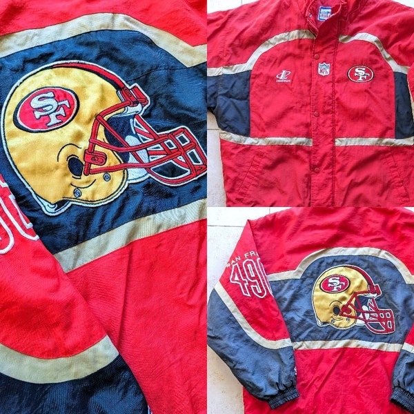 San Francisco 49ers 90s LOGO Sportlich Helmjacke L schwarz schwarz NFL vtg