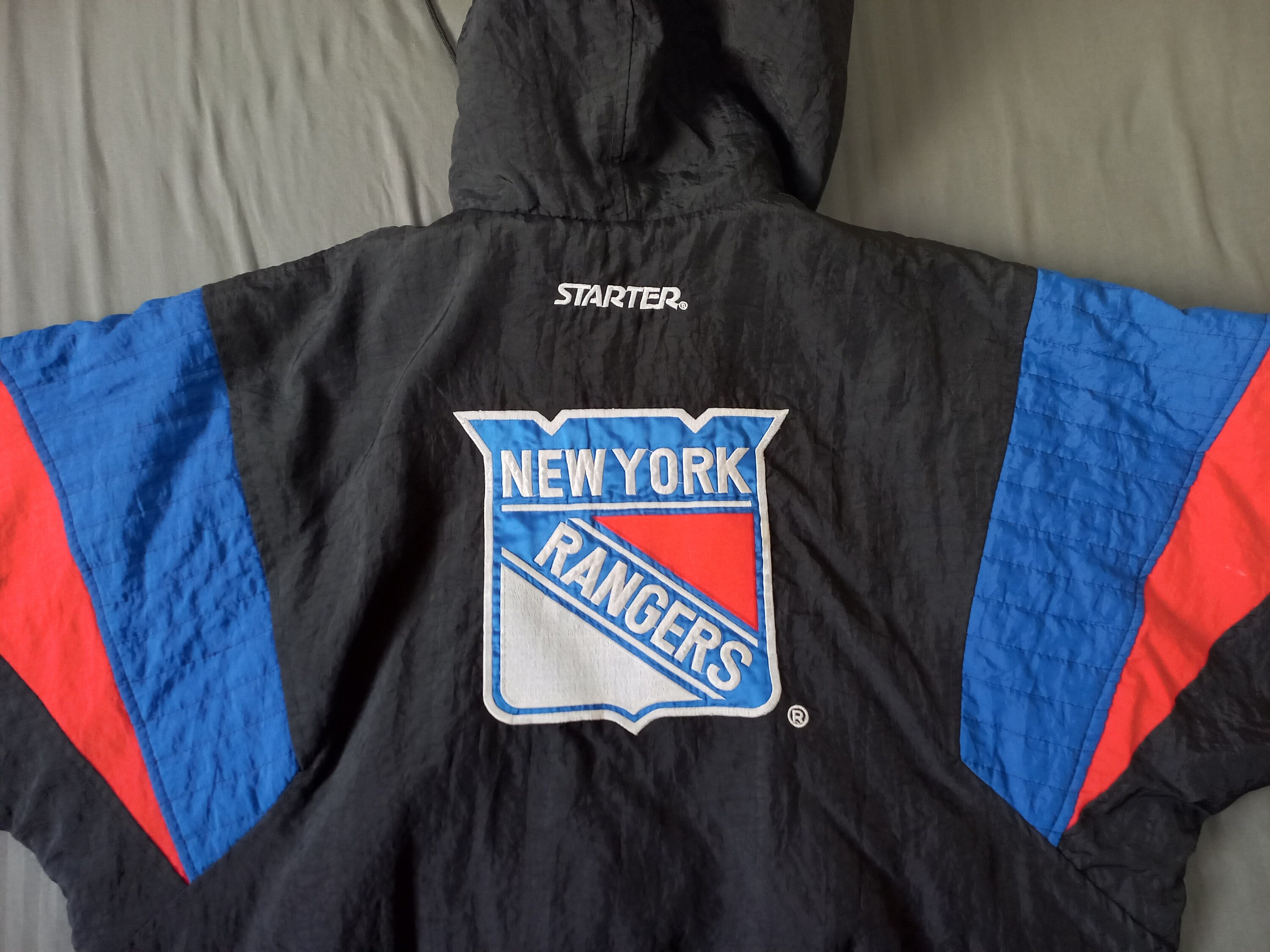 GIII Starter Rangers Stanley Cup Wool Leather Jacket