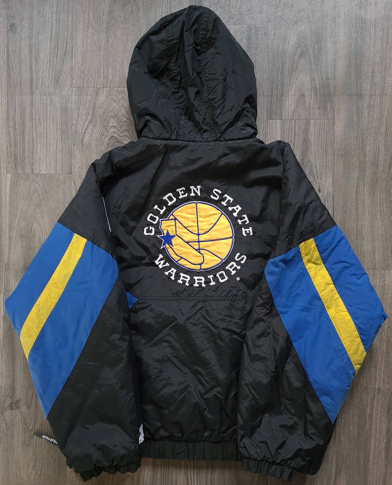 Vintage Golden State Warriors Pro Player Leather Basketball Jacket