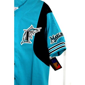 Vintage Miami Marlins Jersey Mens XL Blue White Diamond Collection Majestic  13