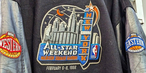 1998 Nba All-Star Kobe Madison MSG NY Wool Leathe… - image 7