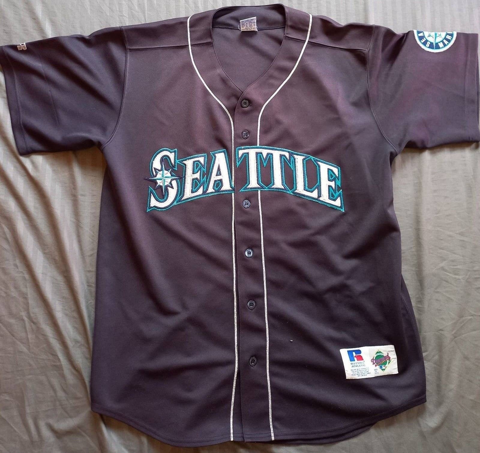Majestic Ken Griffey Jr. Seattle Mariners Youth Cream/Navy Game
