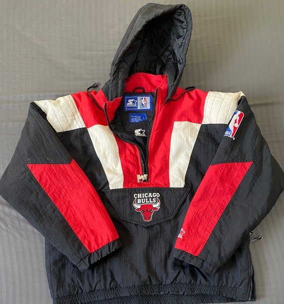 Vintage 90's Chicago Bulls Starter Zip Windbreaker Basketball Jacket size L