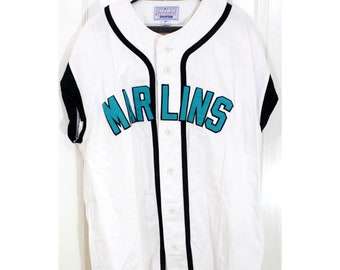 Florida Marlins 90s STARTER Vest jersey M white teal MLB baseball Miami vintage