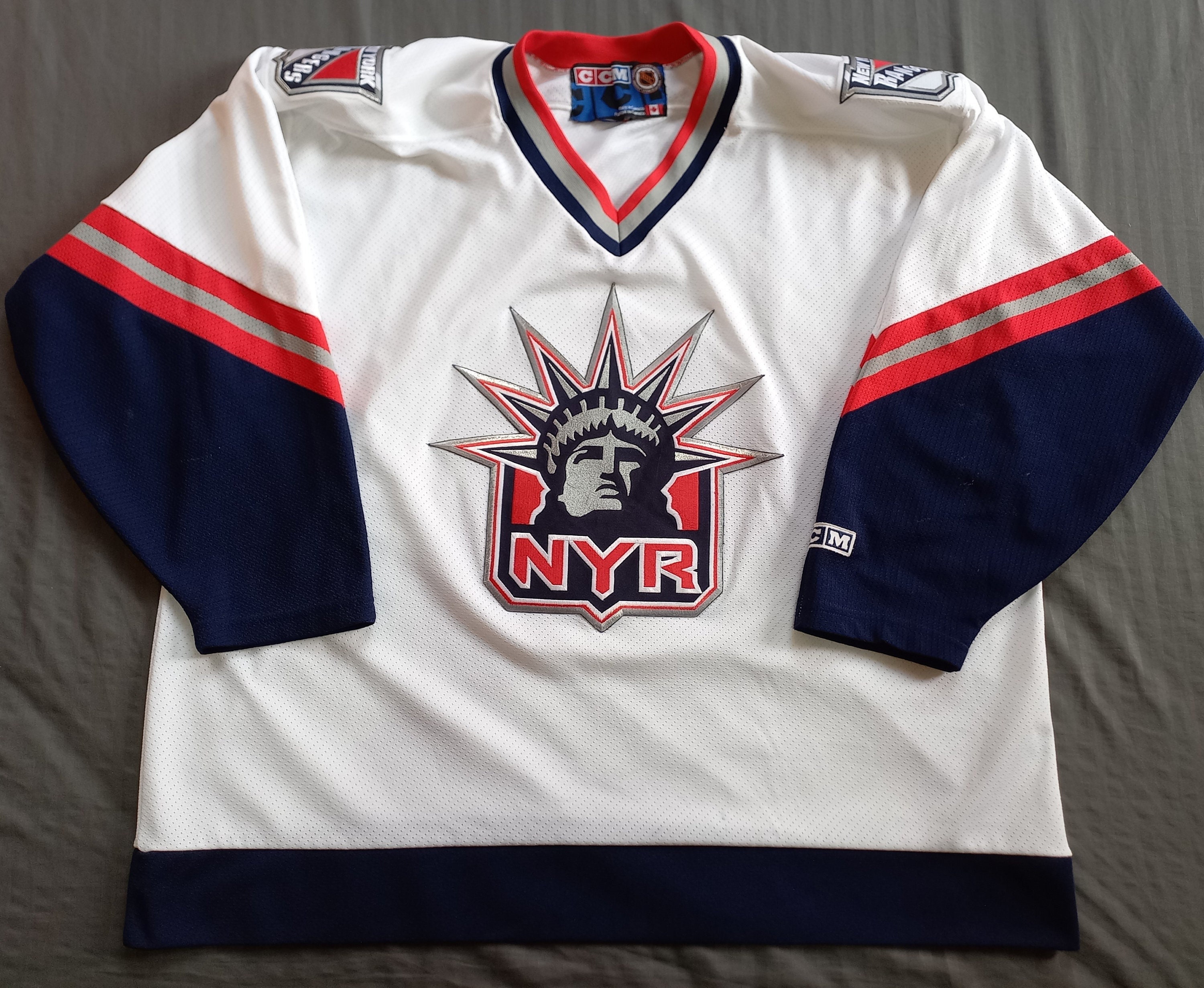 New York Rangers Lady Liberty NHL Hockey Jersey Vintage CCM Authentic size L