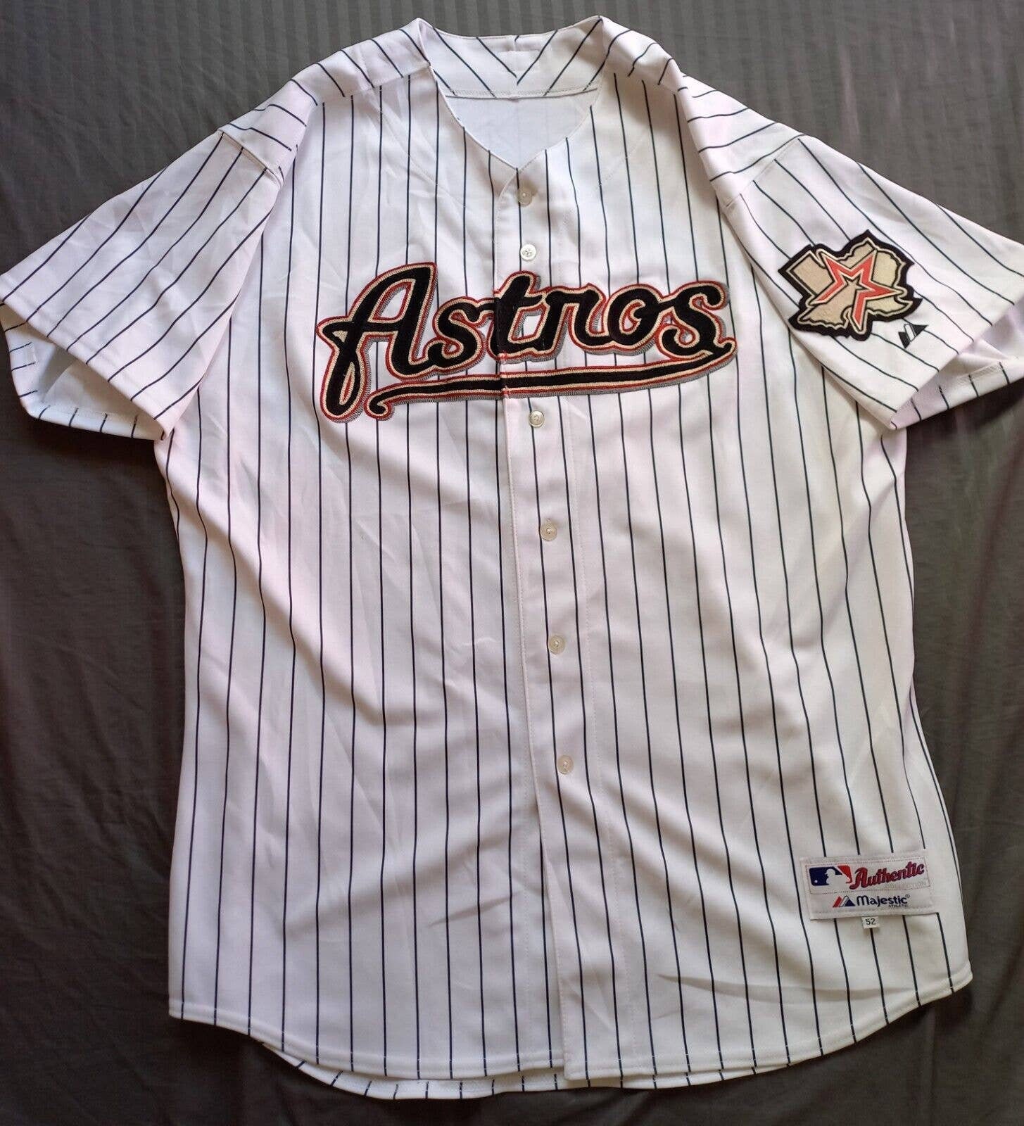 Houston Astros 2000s Majestic Authentic Home Pinstripe Jersey 