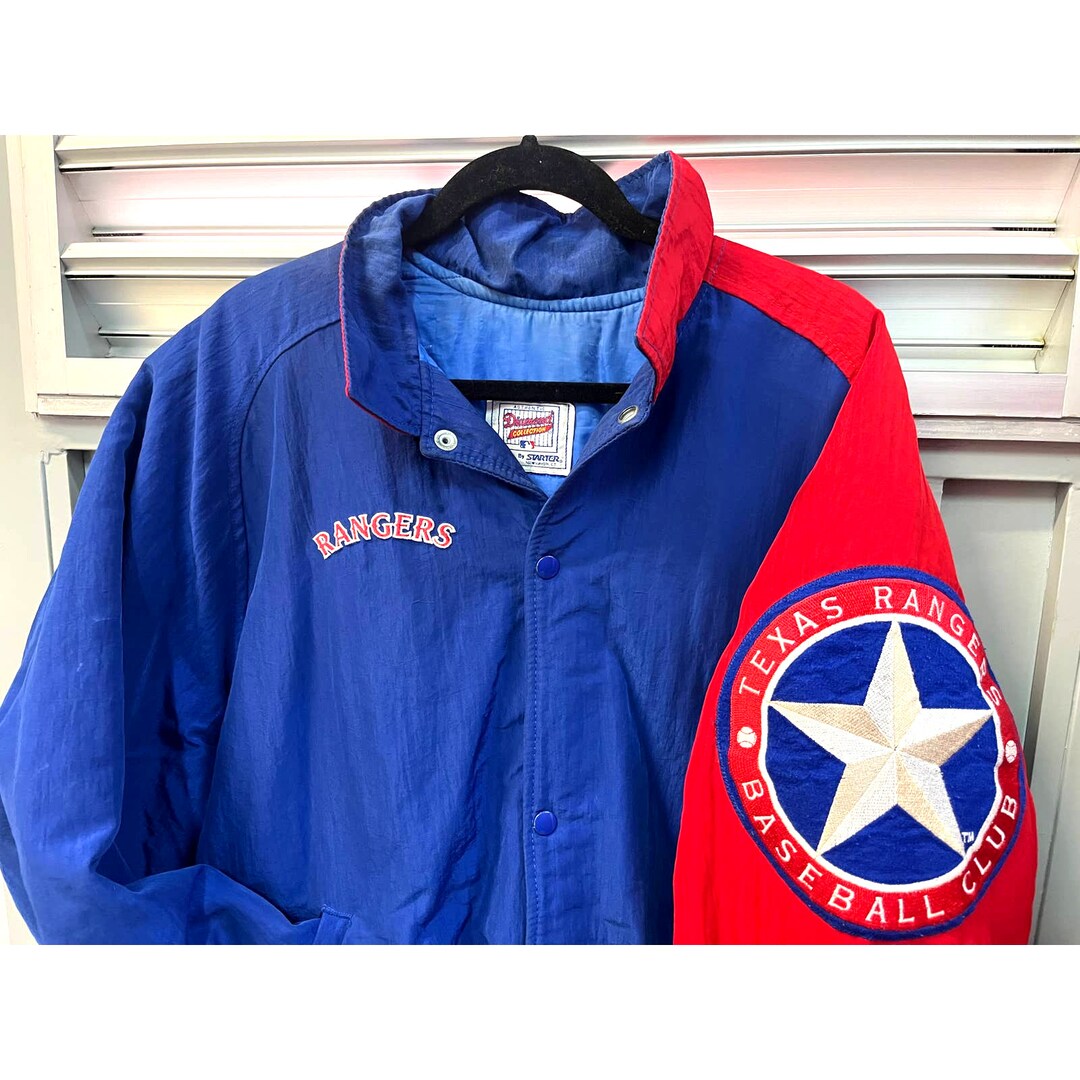 Texas Rangers 90s STARTER Bomber Diamond Jacket XL Blue 2xl - Etsy