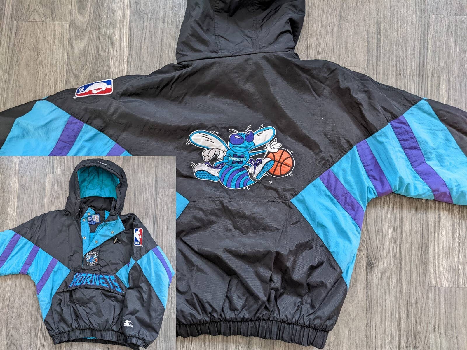 charlotte hornets starter jacket black