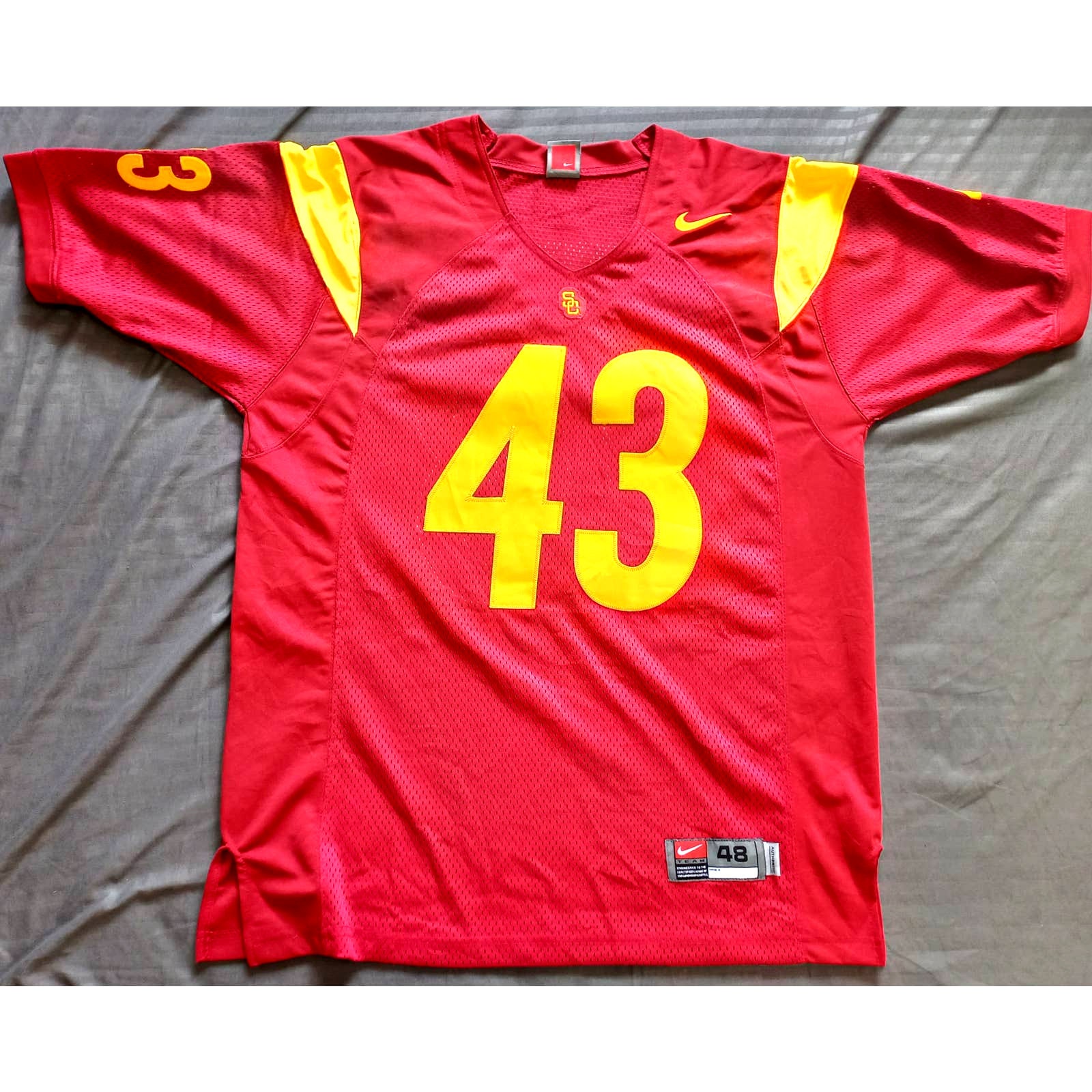 Troy POLAMALU 43 STITCH USC Trojans Nike Jersey 48 Red College