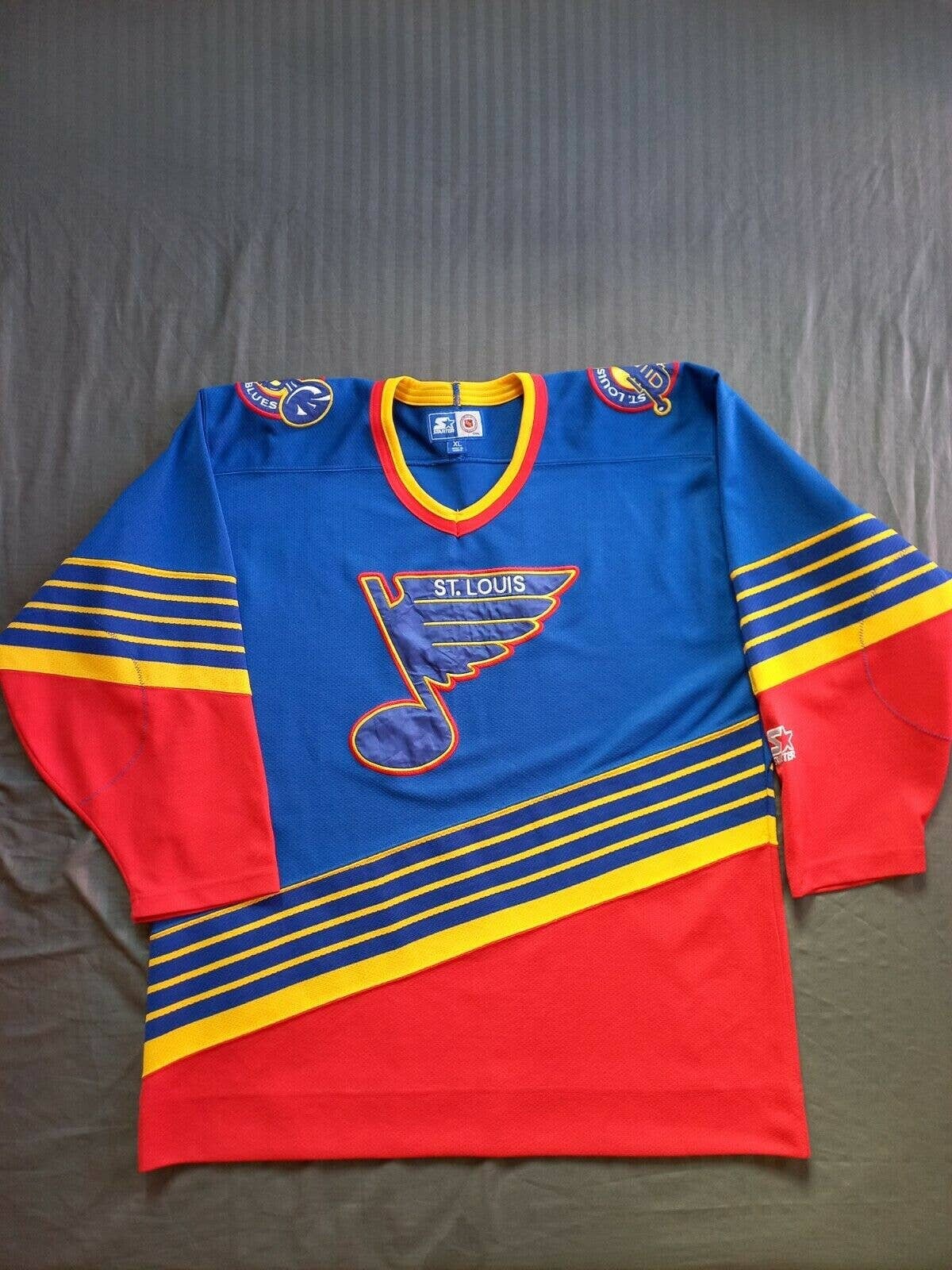 St Louis Blues Vintage CCM Hockey Jersey sewn men's XL trumpet 90s NHL